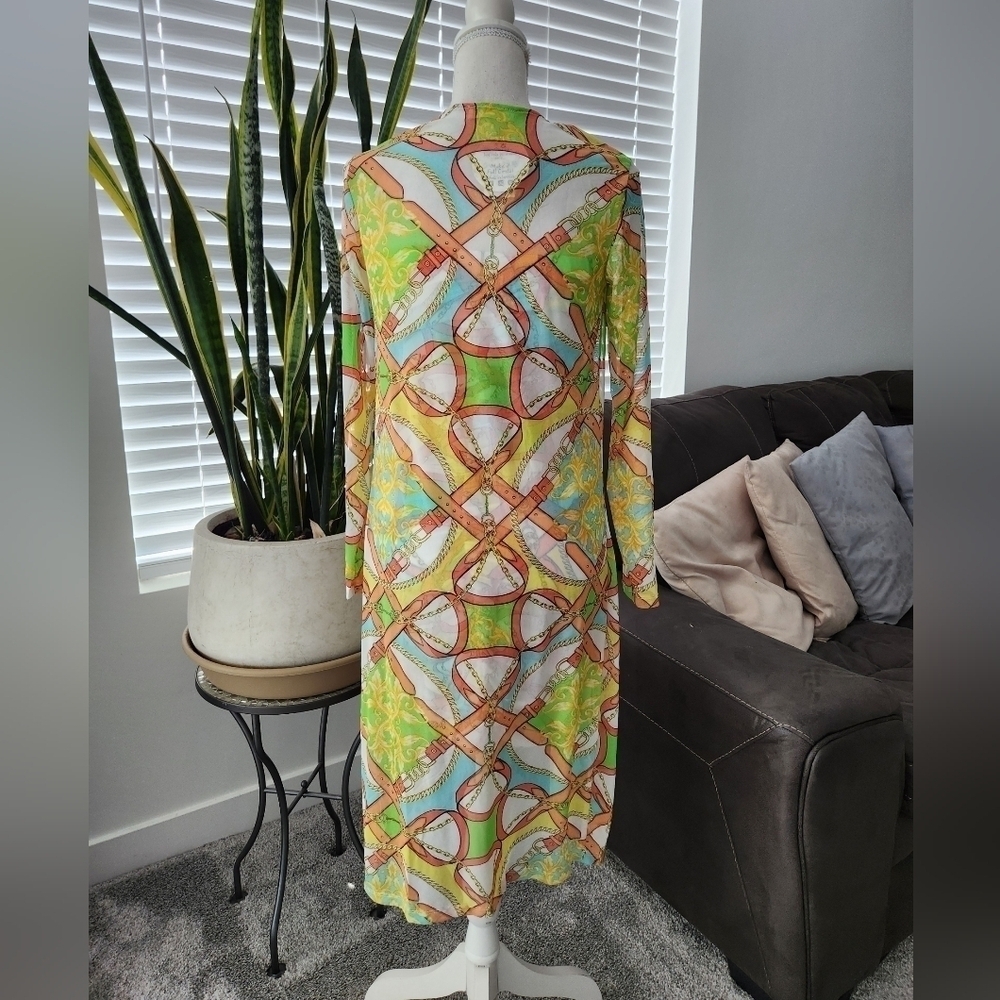 Jolie & Joy Midi Dress Set. Yellow Combo. Ruched. Mesh Cardigan. Tube Dr… - Picture 5 of 11